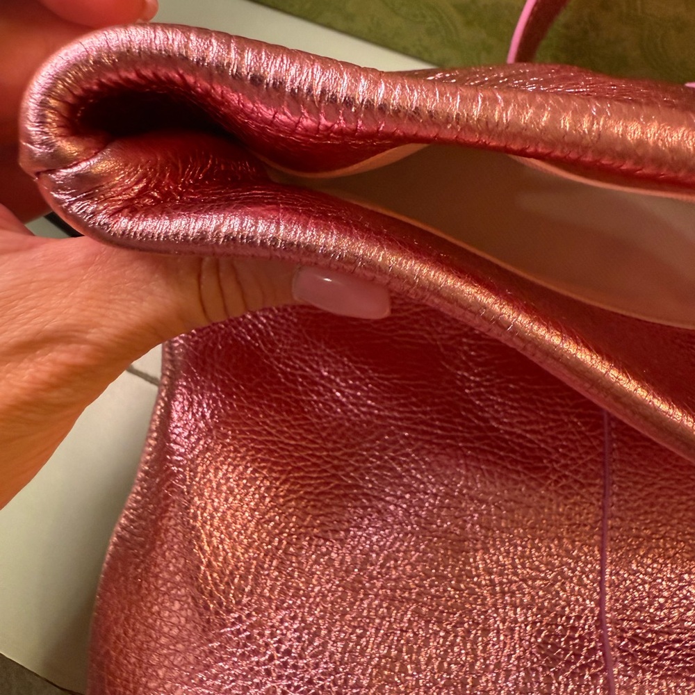 Metallic Pink Leather Tote Bag - Picture 11 of 11